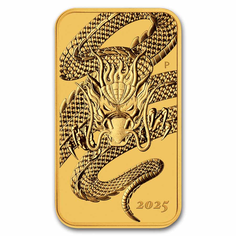 2025 Australia 1 oz Gold Dragon Rectangular Coin BU | eBay